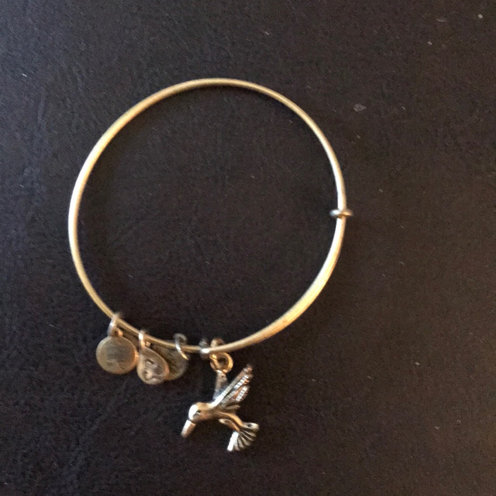 Alex and Ani hummingbird charm bangle bracelet